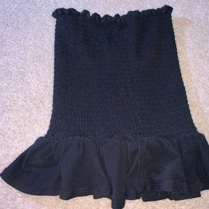 Fringed black tube top